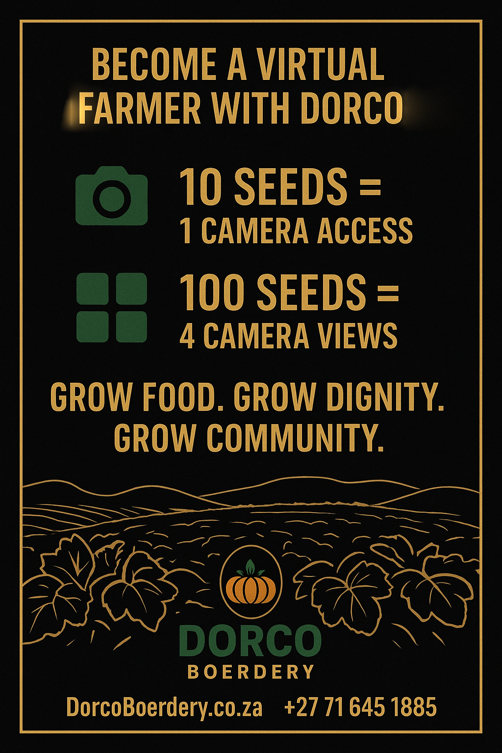 Plant 100 Seeds of Hope and receive 4 different views of the field